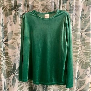 Bedford Fair, Green Velour Top, Large